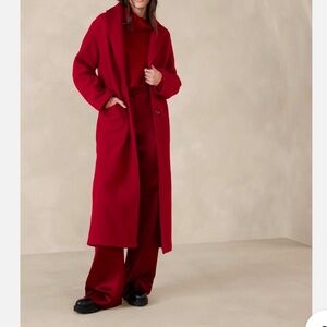 Banana Republic red boucle coat NWOT